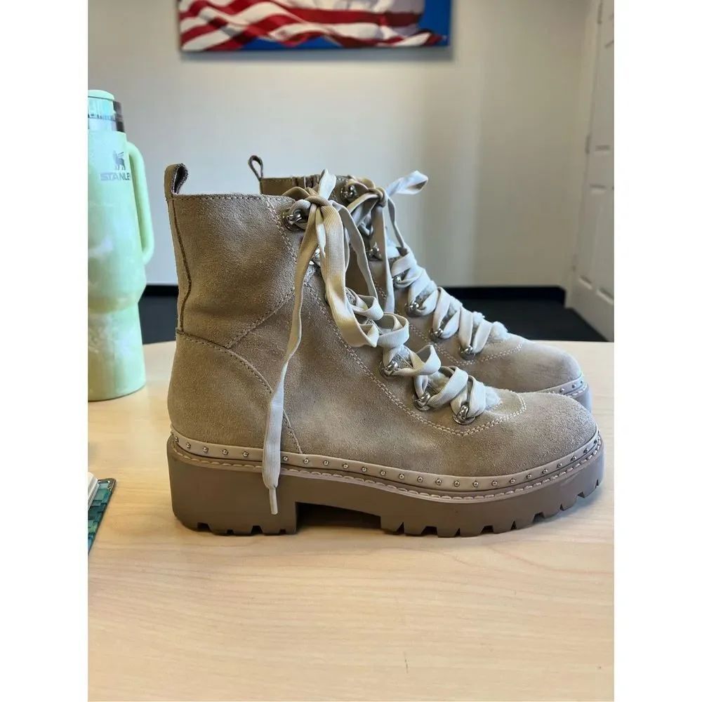 Steve Madden Rainier Tan Suede & Fleece Boots sz 8.5 EUC